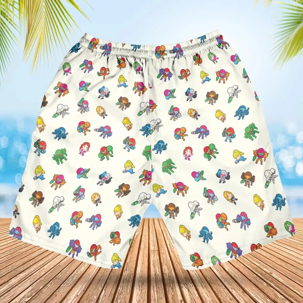 The Many Suits Of Samus Metroid Pattern Hawaiian Short - 2