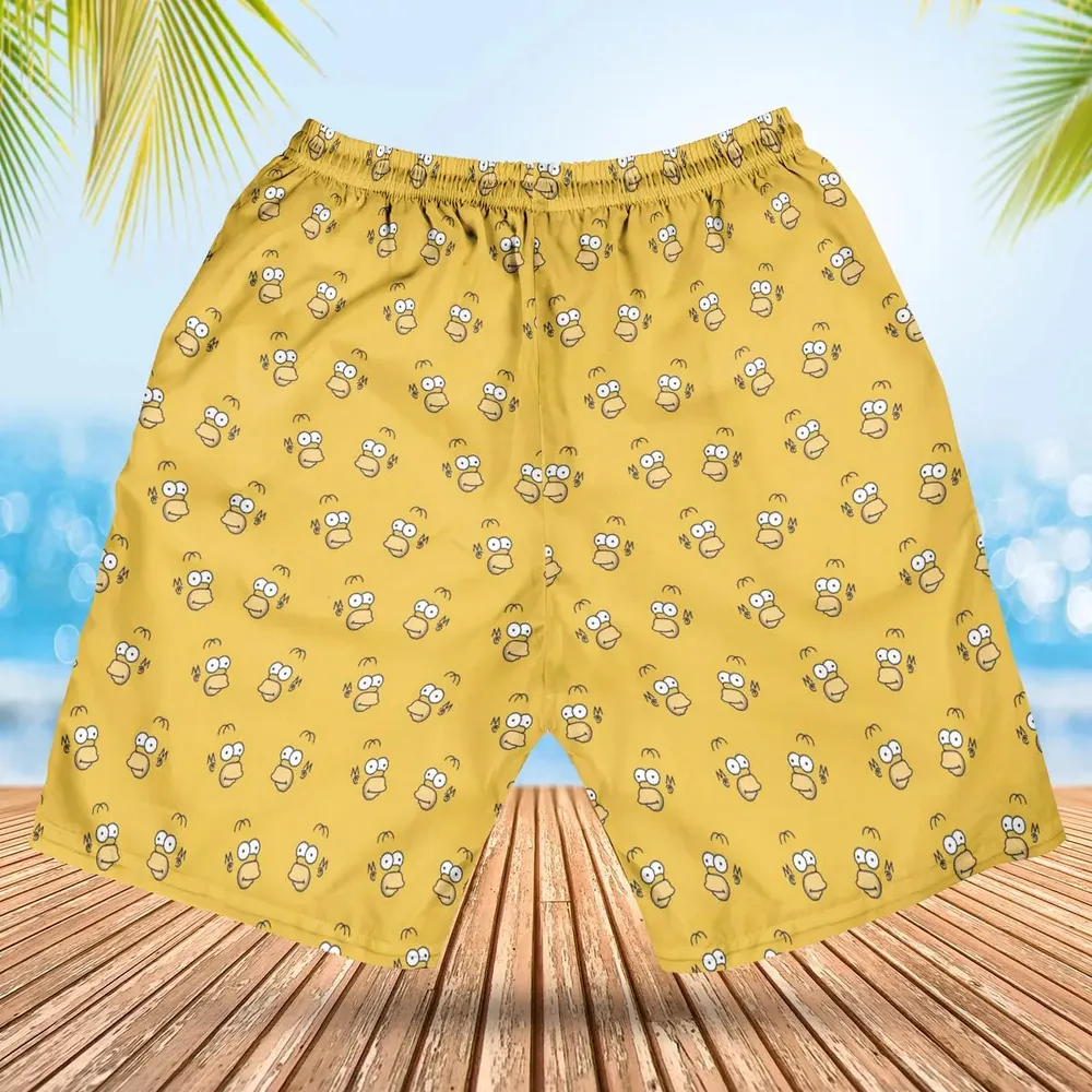 Homer Simpson Pattern Hawaiian Short - 2
