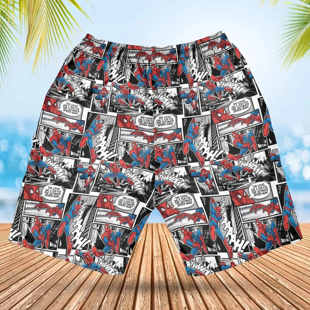 Spider Man Comic Pattern Hawaiian Short - 2