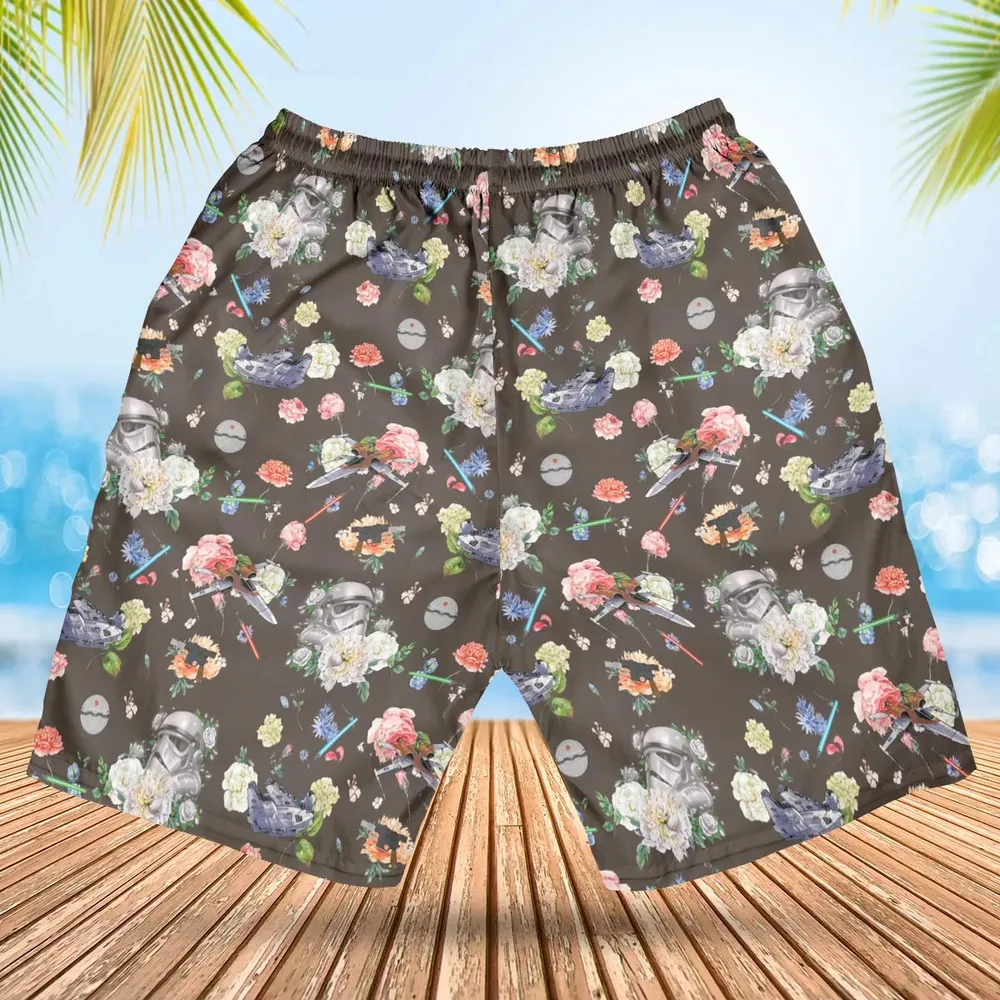 Stormtrooper Flower Vintage Pattern Hawaiian Short - 2