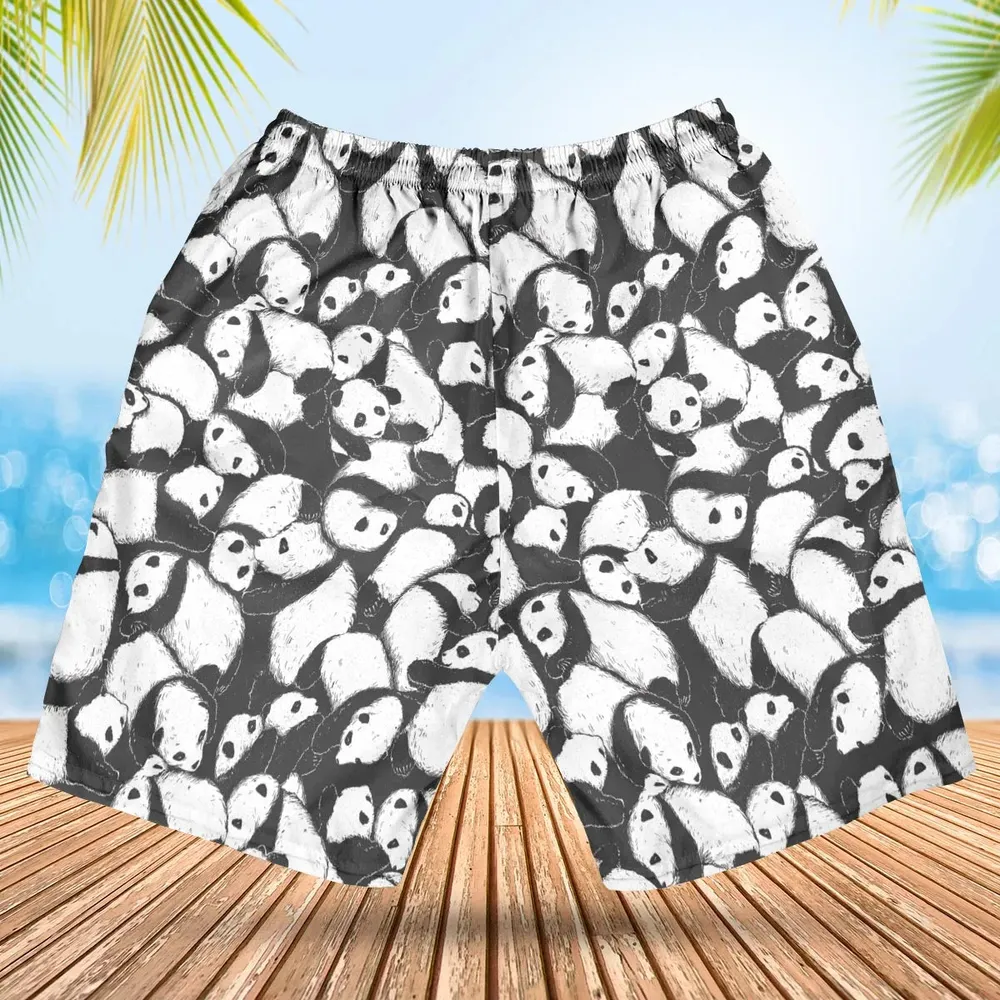 Lazy Day Panda Pattern Hawaiian Short - 2