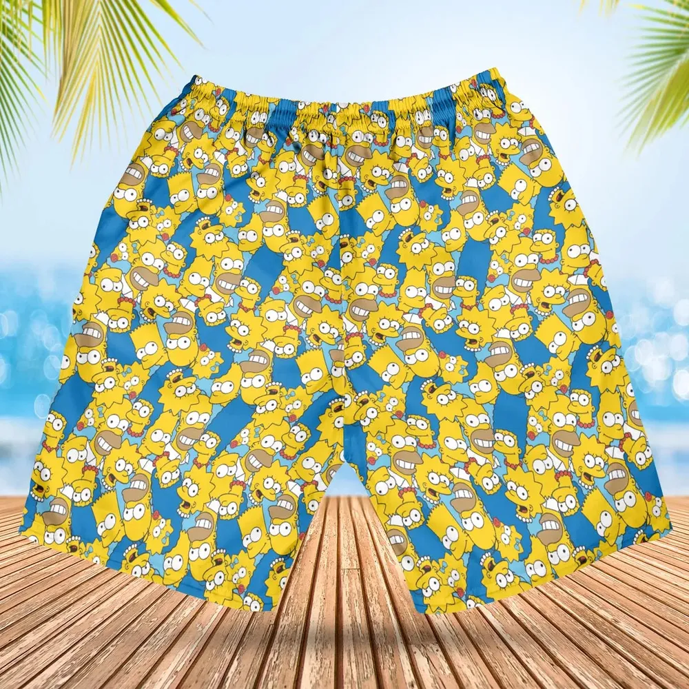 Head Toss The Simpson Characters Hawaiian Short - 2