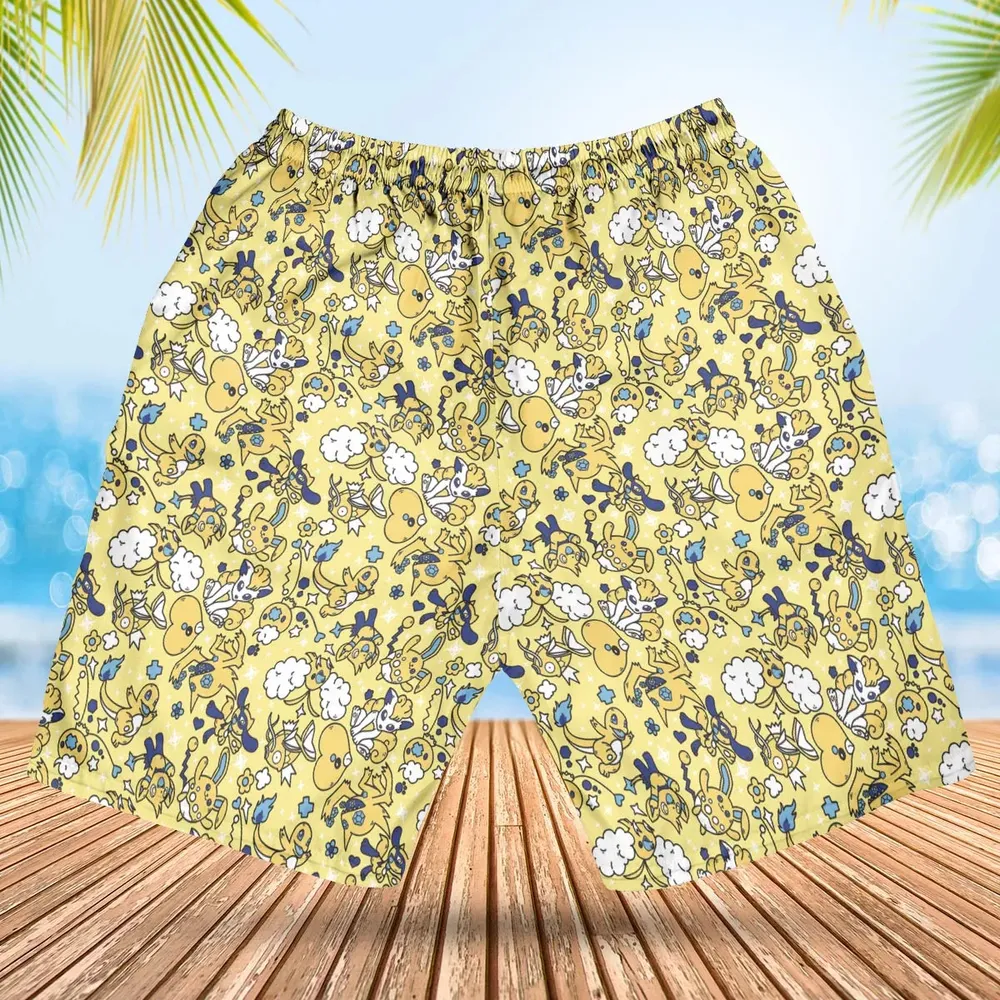 Shiny Magikarp Pokemon Pattern Hawaiian Short - 2