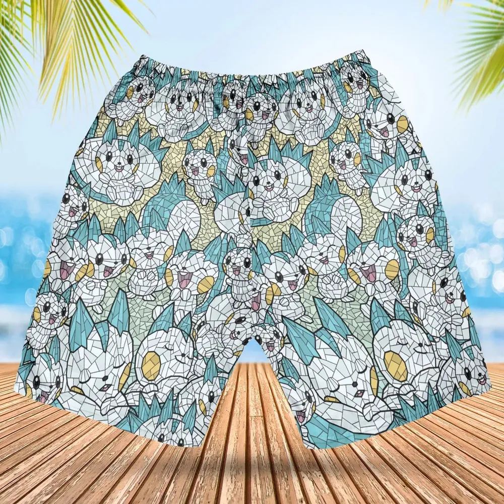 Pachirisu Stained Glass Pokemon Hawaiian Short - 2
