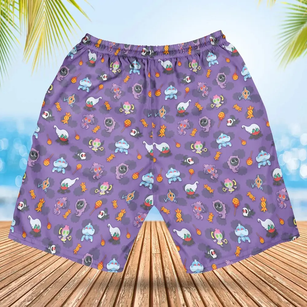 Team Purple Pokemon Pattern Hawaiian Short - 2