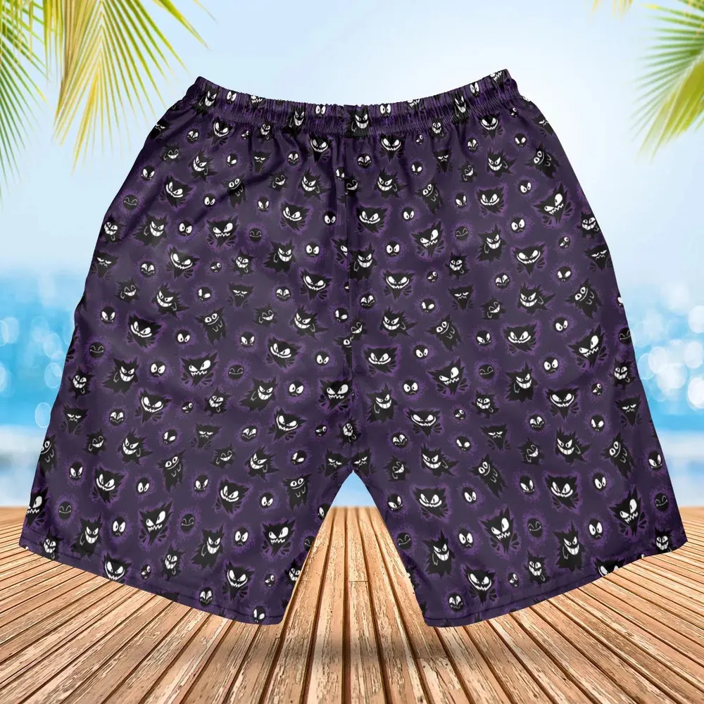 Gastly Haunter and Gengar Pokemon Pattern Hawaiian Short - 2