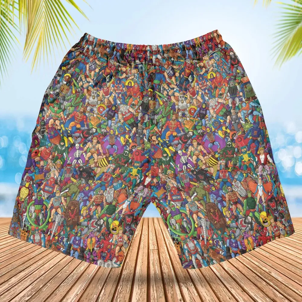 MOTU's Characters Figure Pattern He-man and The Masters of The Universe Hawaiian Short - 2