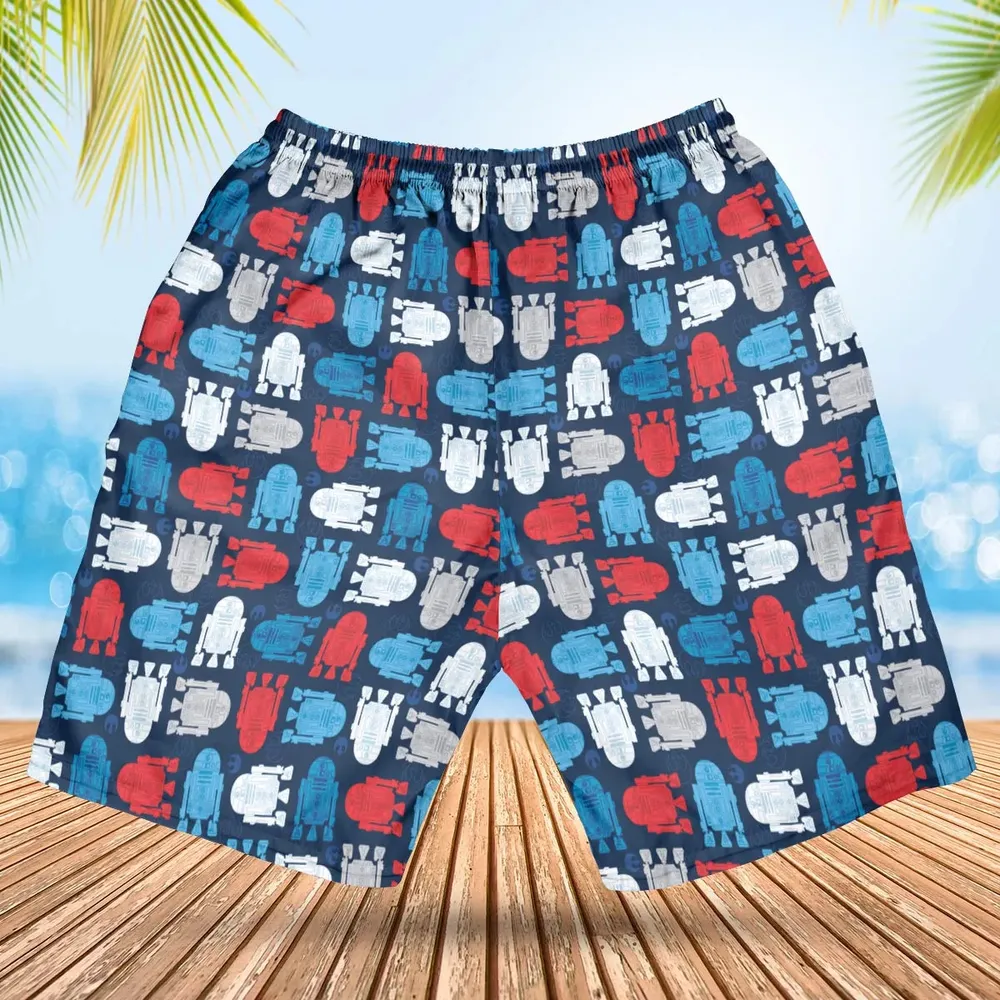 R2-D2 Star Wars 4th of July Pattern Hawaiian Short - 2