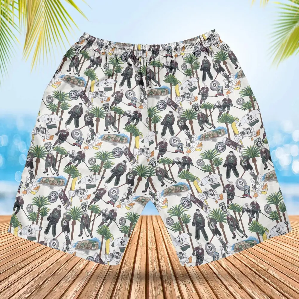 Hockey Mighty Ducks Players Hawaiian Short - 2