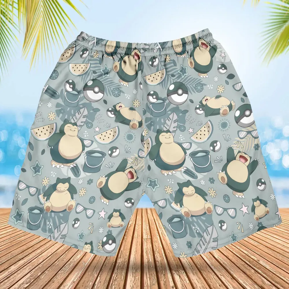 Summer Relax Snorlax Pokemon Hawaiian Short - 2