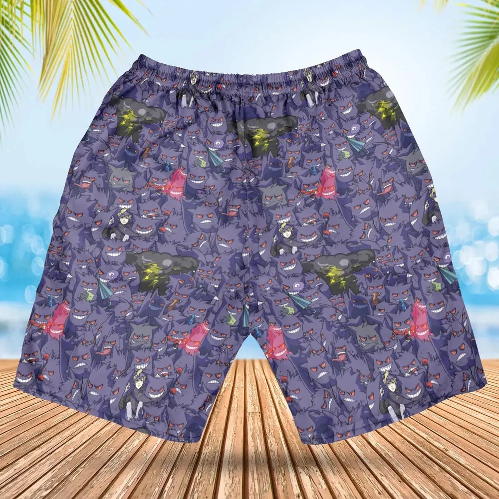 Gengars Pokemon Pattern Hawaiian Short - 2