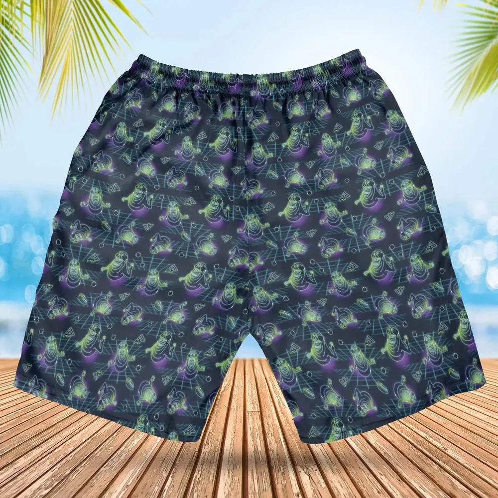 The Real Ghostbusters Slimer Classics Retro Hawaiian Short - 2