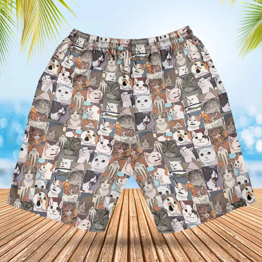 Funny Cat Internet Meme Hawaiian Short - 2