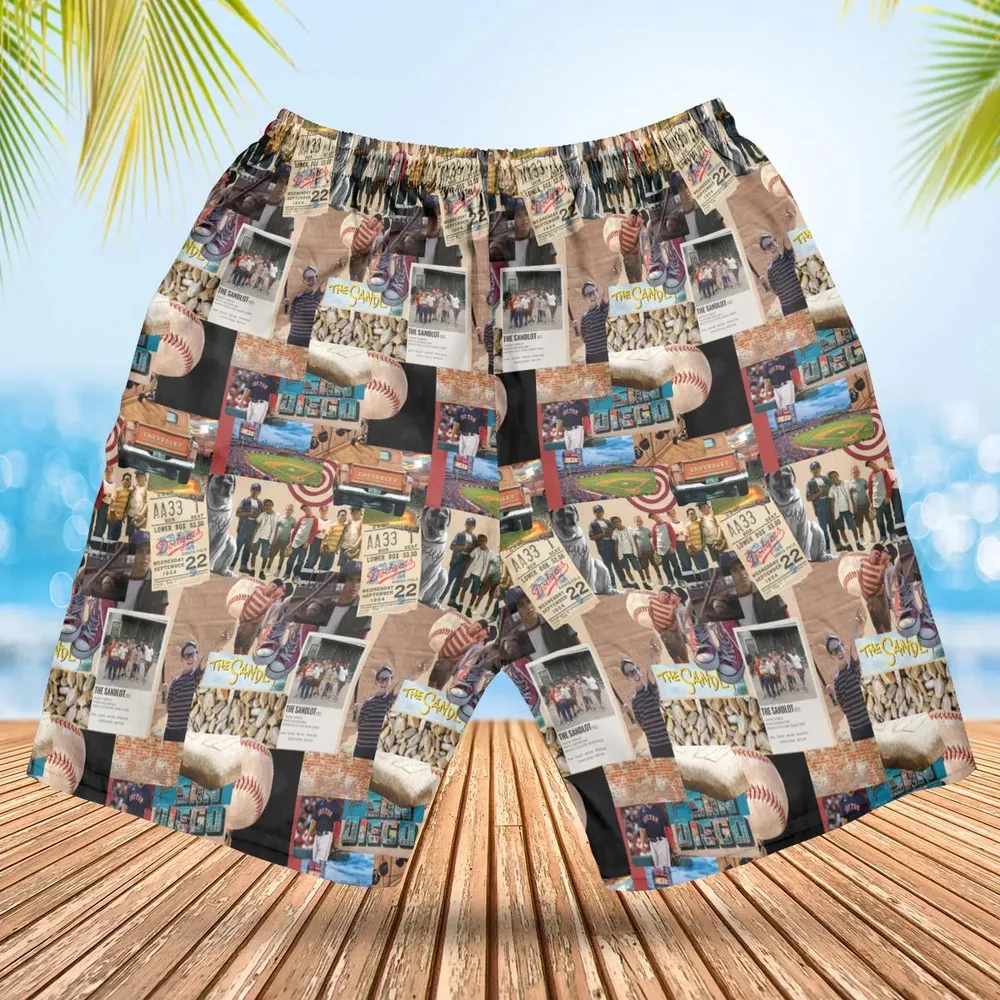 Memorable Baseball Movie Scenes Collage The Sandlot Hawaiian Short - 2