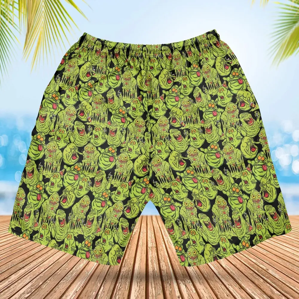 Funny Slimer Ghostbusters Hawaiian Short - 2