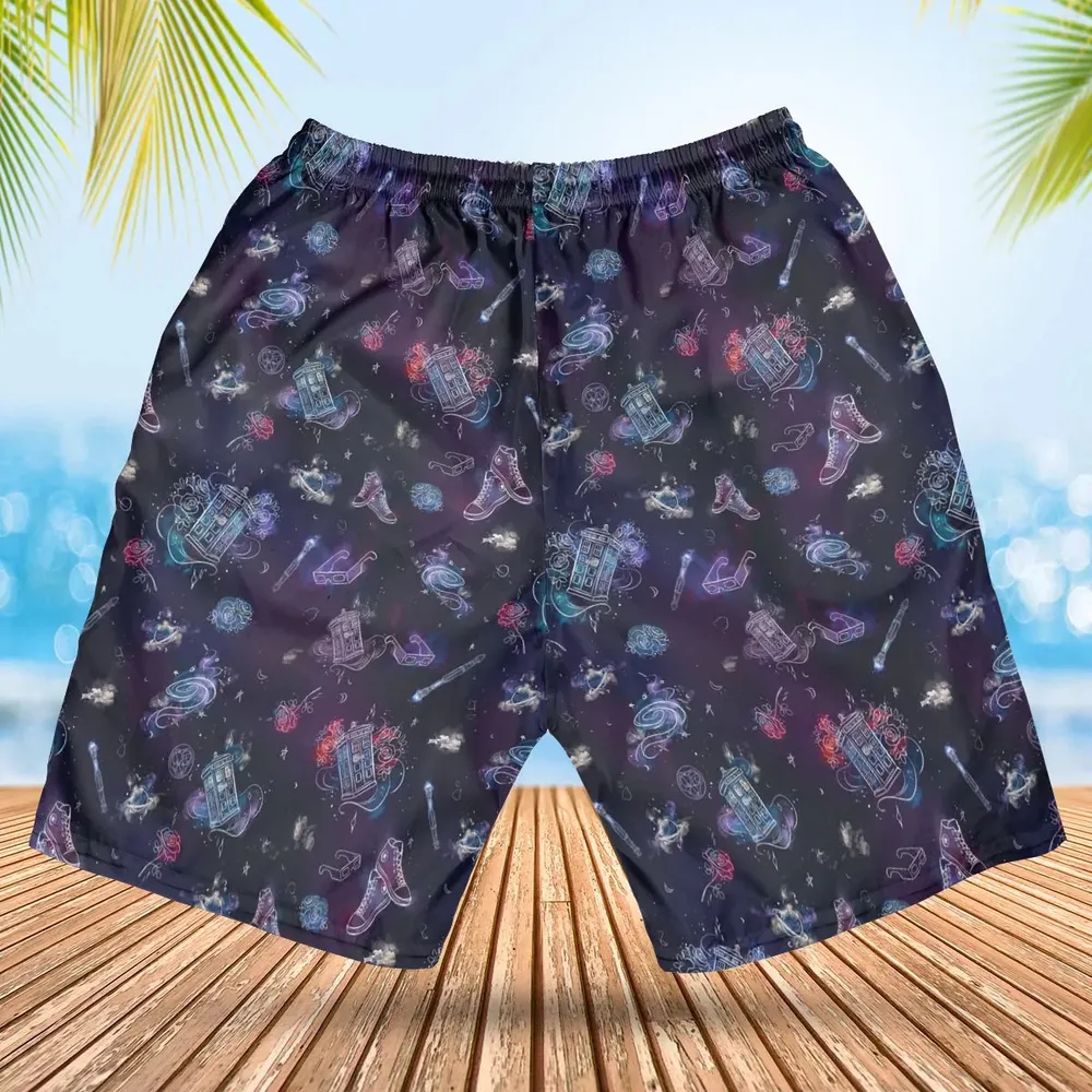 Tardis Doctor Who Seamless Hawaiian Short - 2