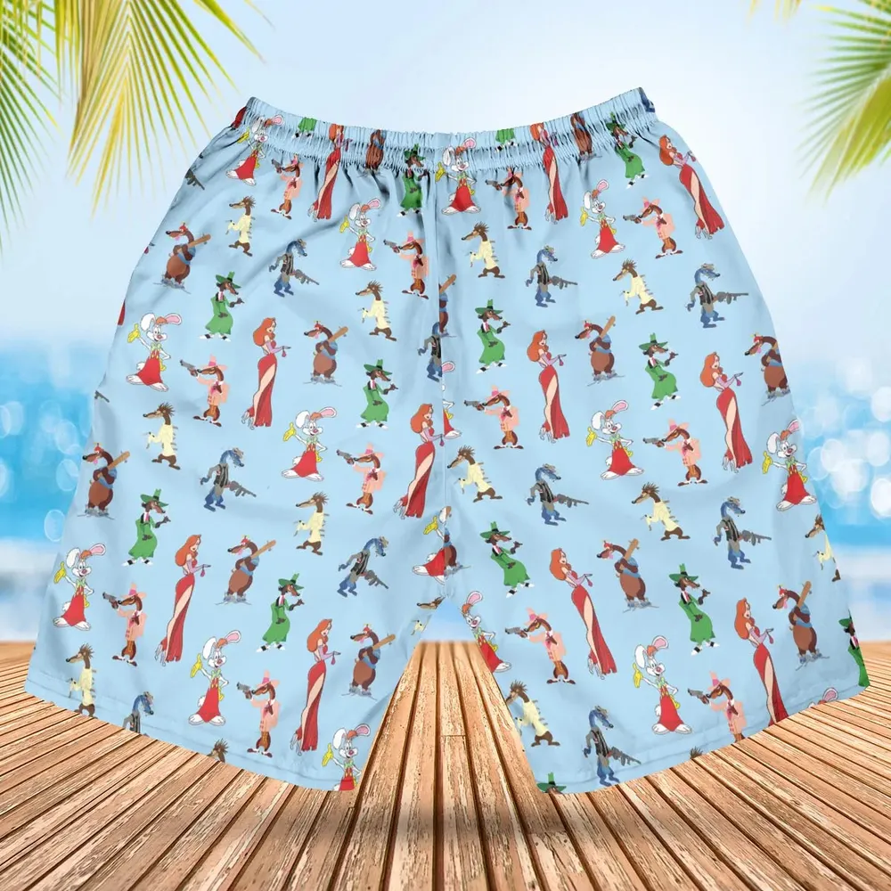 Roger Rabbit Jessica Rabbit The Weasels Who Framed Roger Rabbit Hawaiian Short - 2