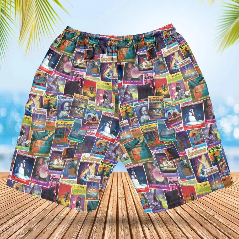 Goosebumps Monster Collage Pattern Hawaiian Short - 2