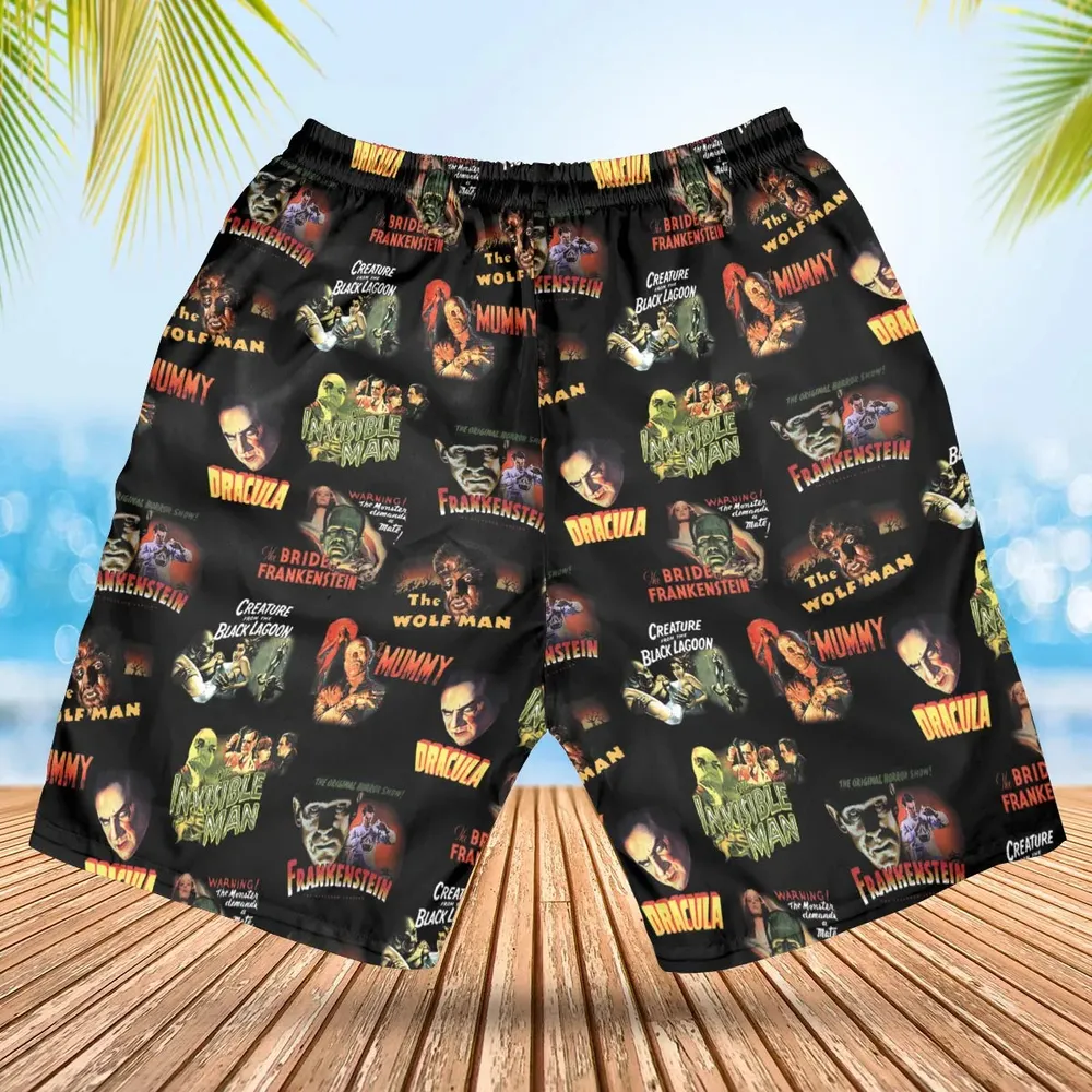 Teaming Monsters All Up Universal Monsters Hawaiian Short - 2