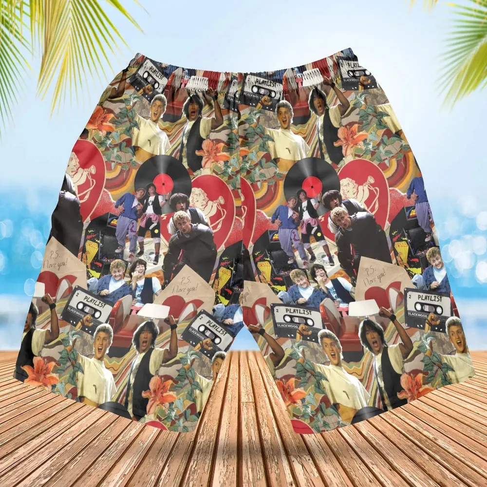 Vintage Collage Bill and Ted Hawaiian Short - 2