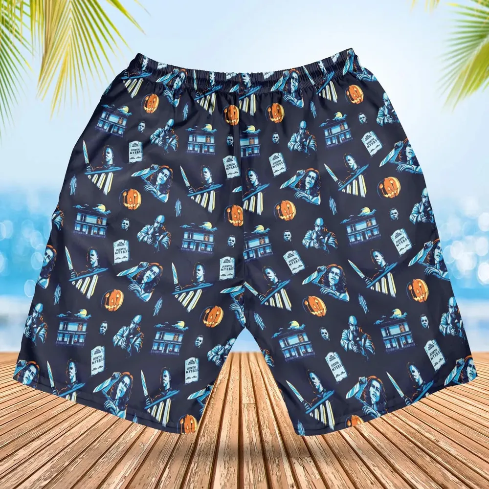 Horror Slasher Michael Myers Halloween Hawaiian Short - 2