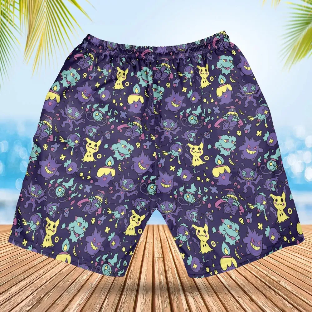 Gengar Ghost Pokemon Pattern Hawaiian Short - 2