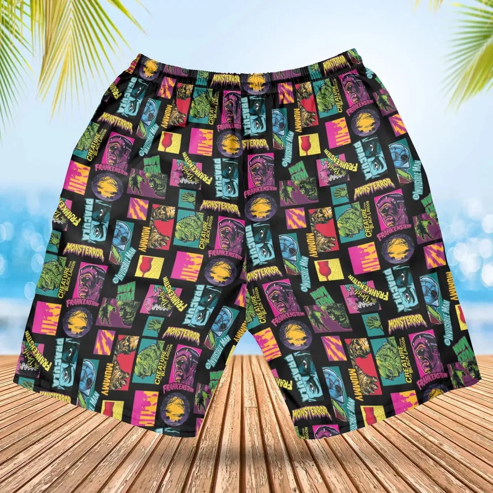 Monster Pop Movies Halloween Hawaiian Short - 2