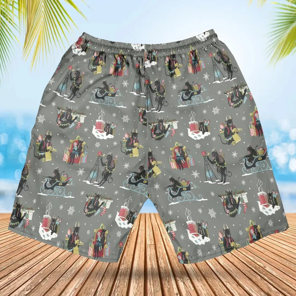 Unusual Christmas Krampus Hawaiian Short - 2