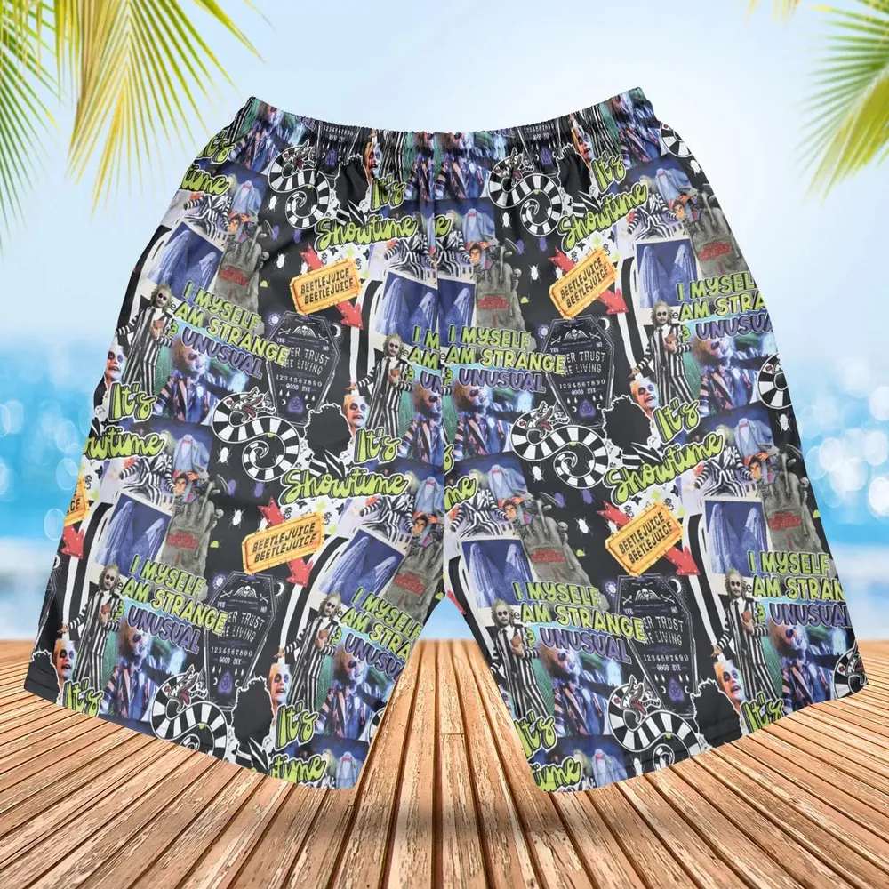 I Myself Am Strange Unusual Beetlejuice Hawaiian Short - 2