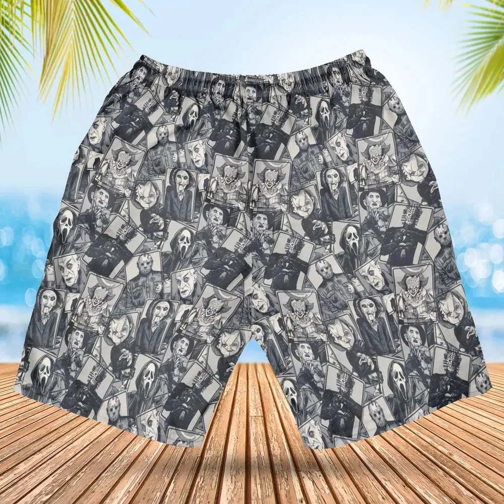 Halloween Horror Villains Hawaiian Short - 2