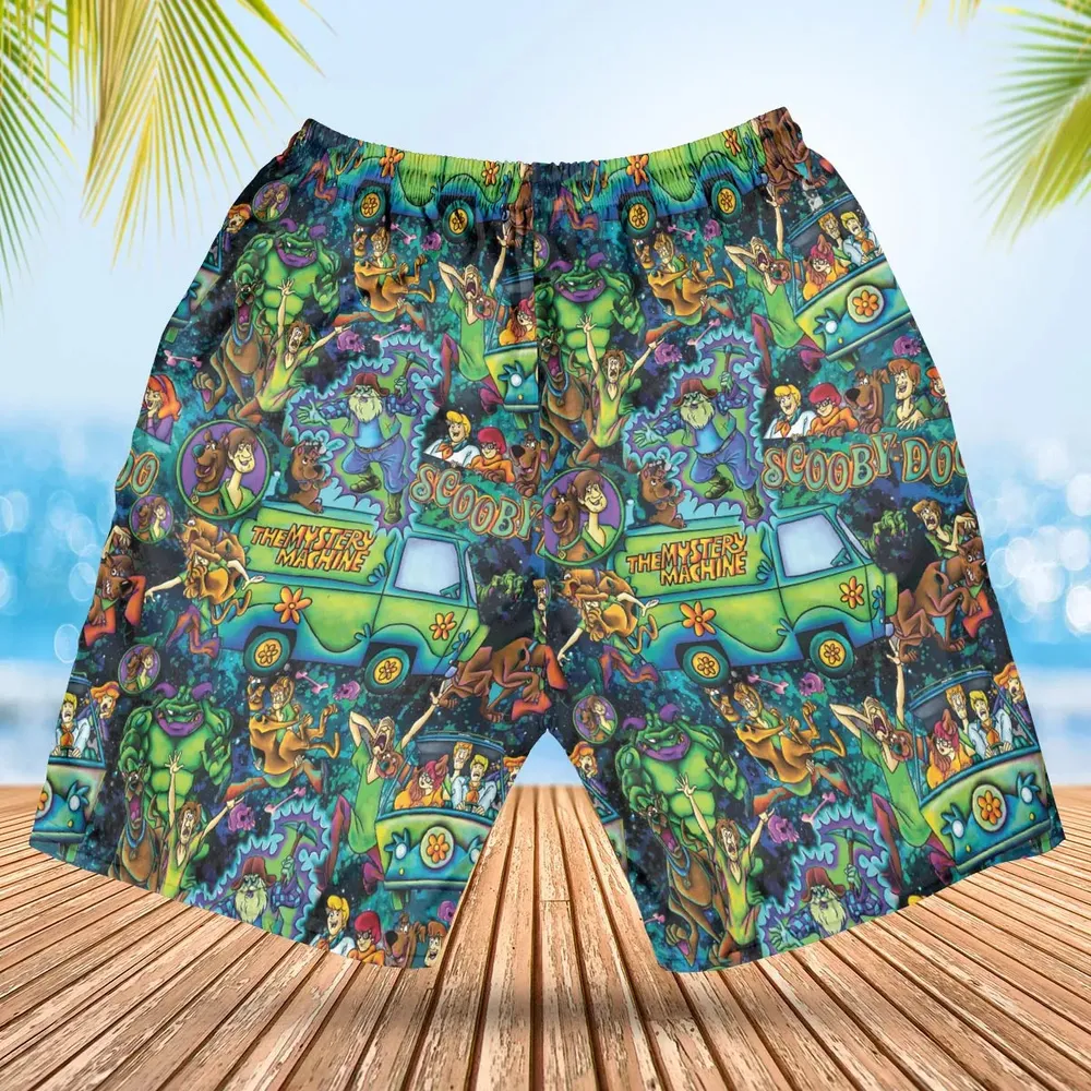 Monsters Mayhem and The Mystery Machine Scooby Doo Hawaiian Short - 2