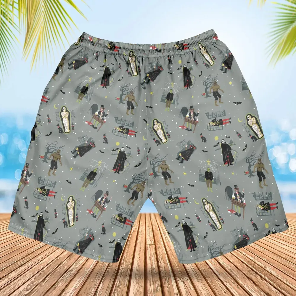 Classic Monsters Halloween Hawaiian Short - 2