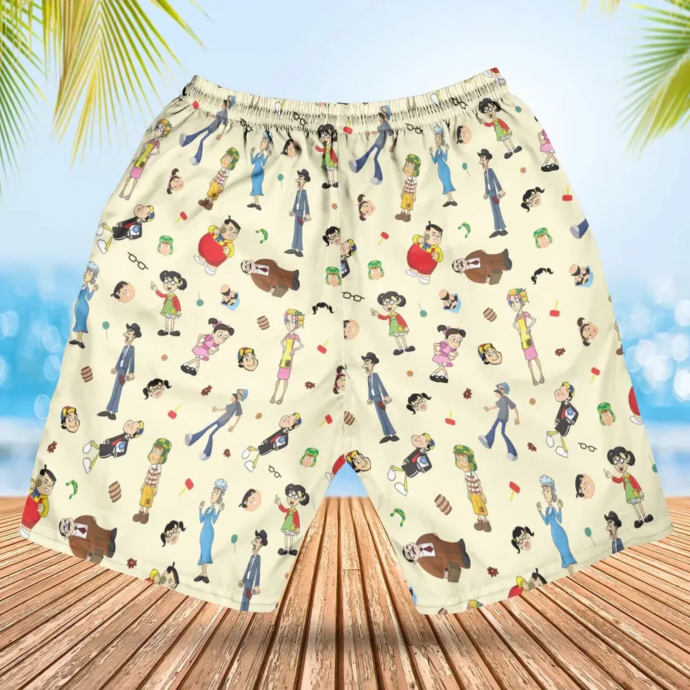 El Chavo Cartoon Characters Hawaiian Short - 2