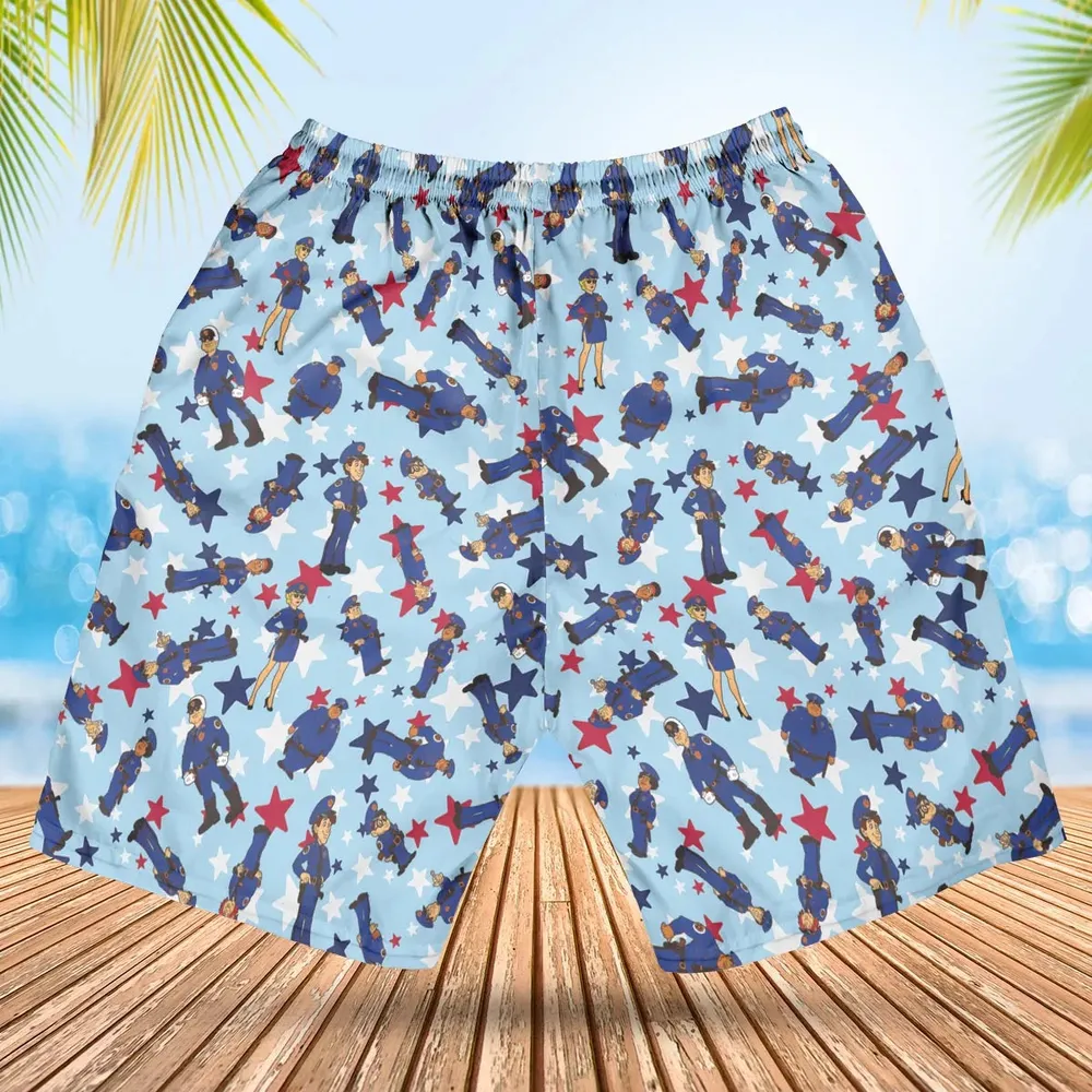 Police Academy Cartoon Characters Hawaiian Short - 2