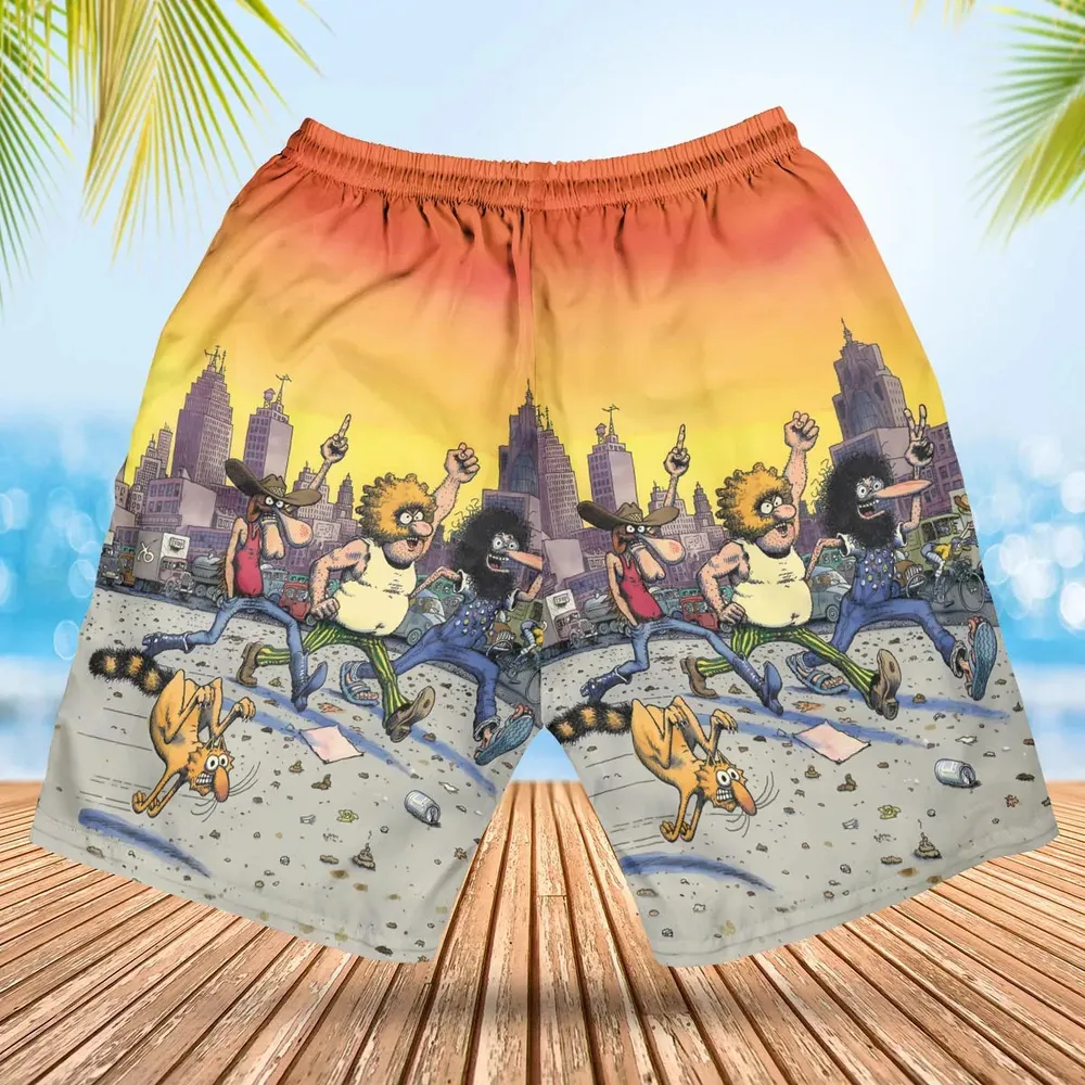 The Fabulous Furry Freak Brothers Hawaiian Short - 2