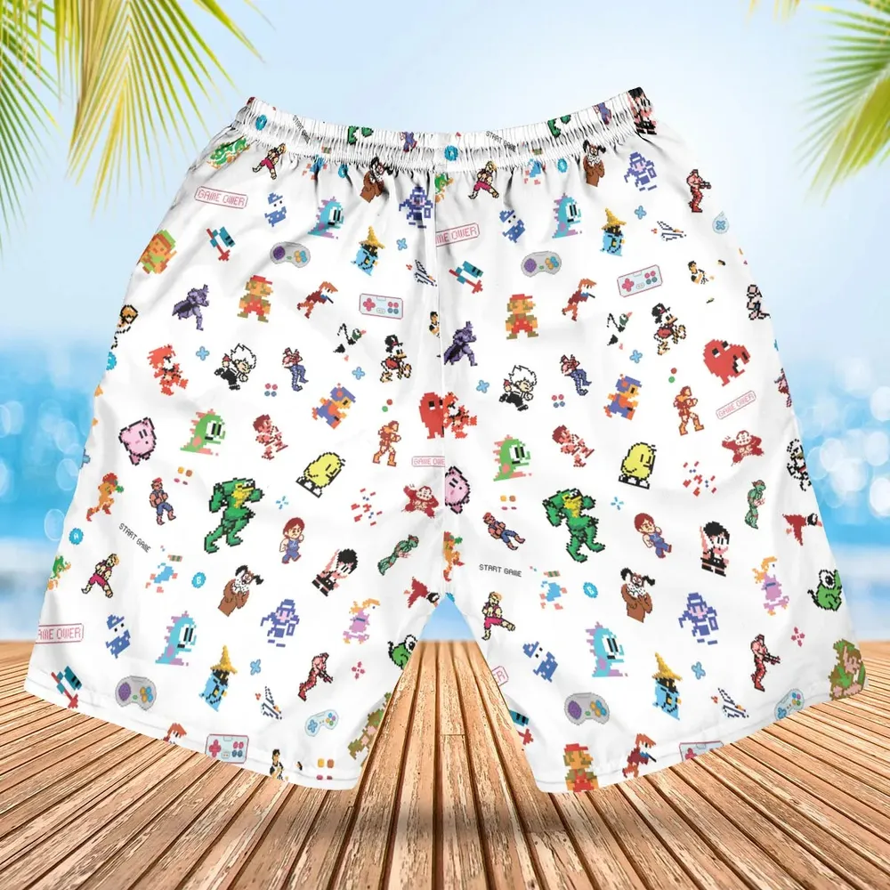 Iconic Video Game Characters Hawaiian Short - 2