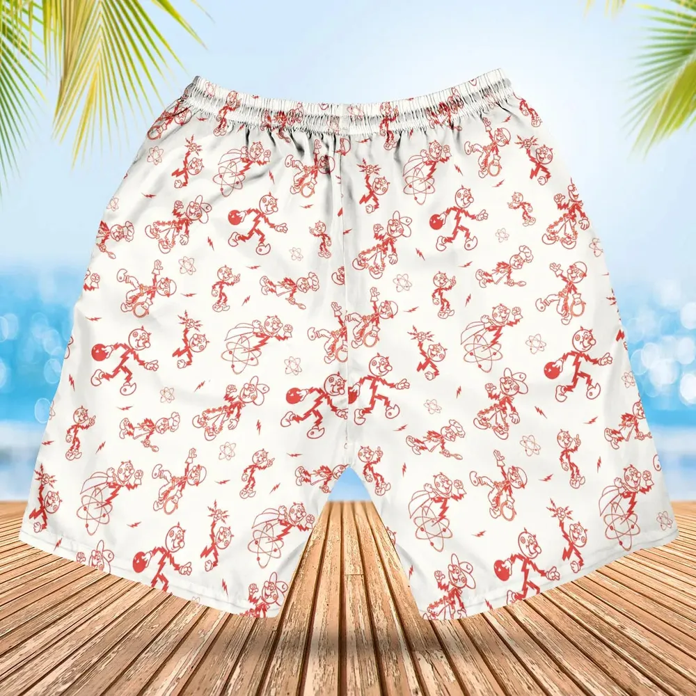 Vintage Style Nostalgic Reddy Kilowatt Hawaiian Short - 2