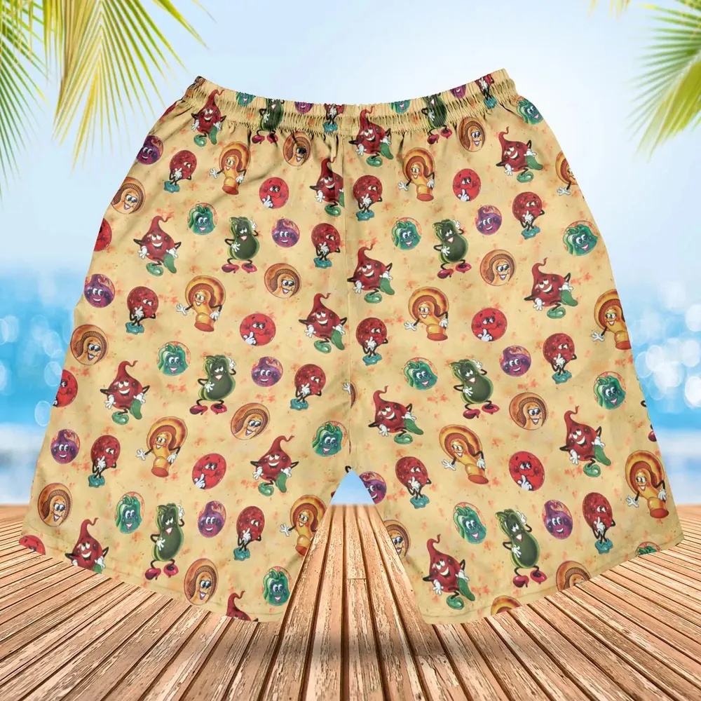 Old Board Game Pizza Party Hawaiian Short - 2