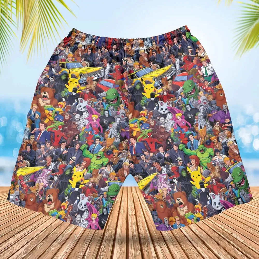 All-Genre Cartoon Mashup Hawaiian Short - 2