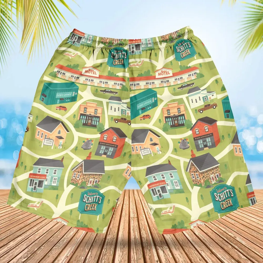 Schitt's Creek Town Map Hawaiian Short - 2
