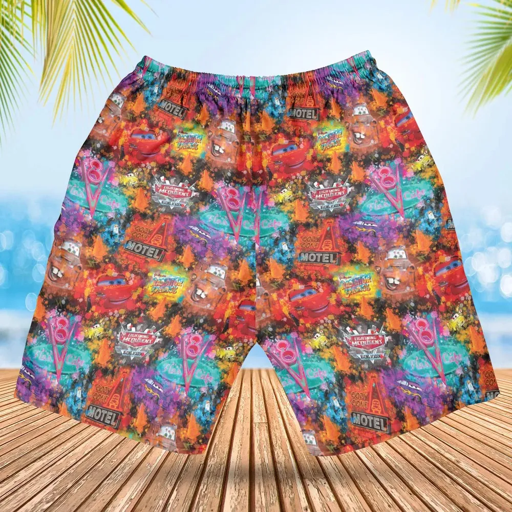 Neon Radiator Spring Cars Hawaiian Short - 2