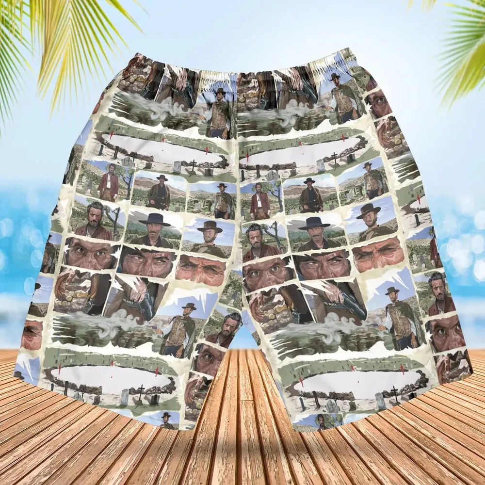 The Man With No Name The Good The Bad and The Ugly Hawaiian Short - 2
