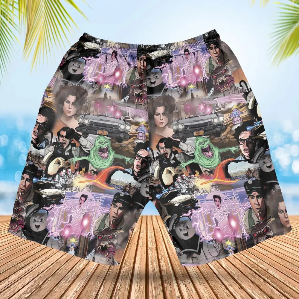 Ghostbusters Comic Style Montage Hawaiian Short - 2