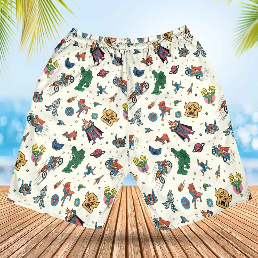 Nastalgic Cartoon Villains Hawaiian Short - 2
