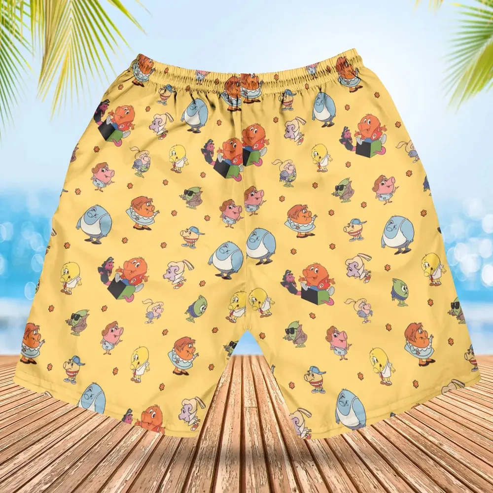 80s Arcade Game Qbert Hawaiian Short - 2