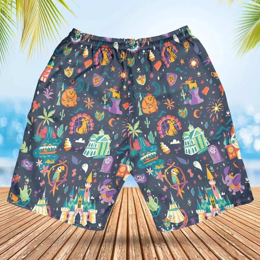 Magic Kingdom Theme Hawaiian Short - 2