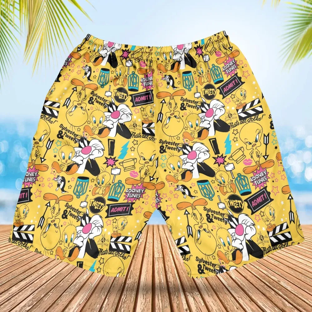 Cartoon Drip Looney Tunes Hawaiian Short - 2