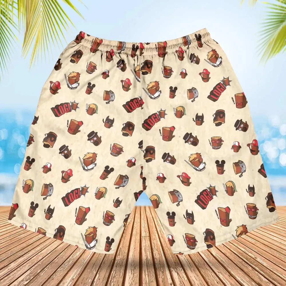 Pop Culture Characters Logs  Ren & Stimpy Hawaiian Short - 2