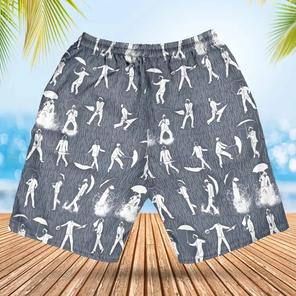 Singin' in the Rain Wall Mural Hawaiian Short - 2