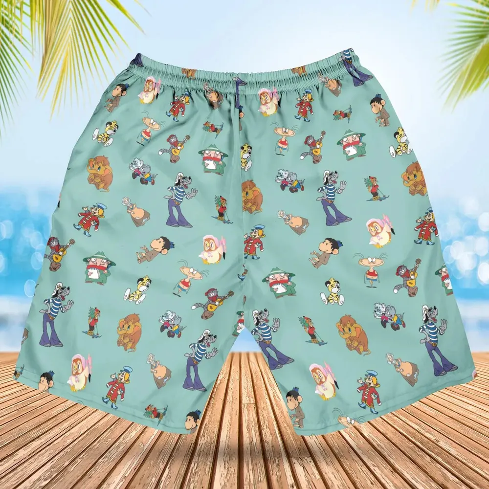 Russian Cartoon Characters Hawaiian Short - 2